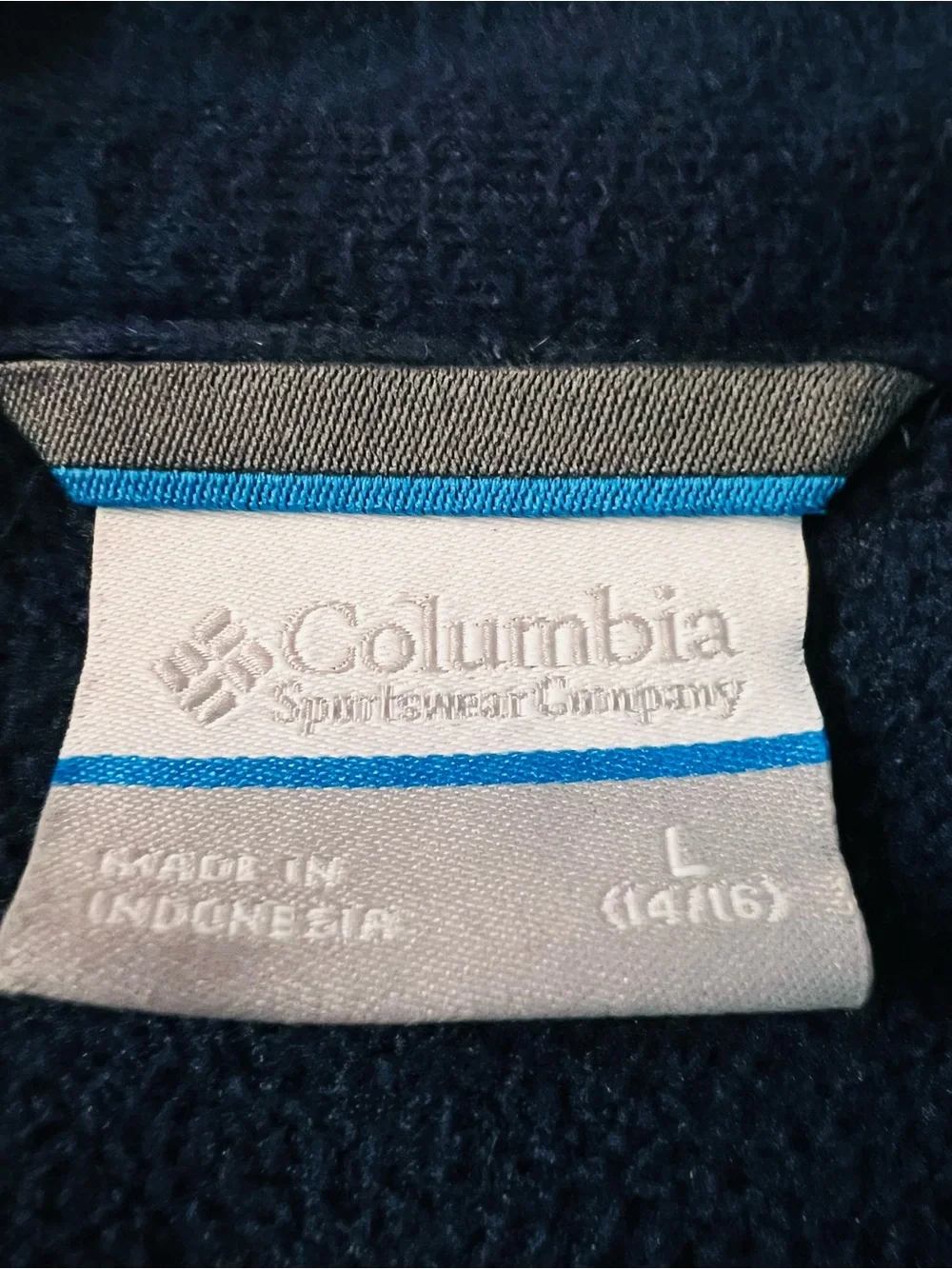 Columbia Sportswear Kids Navy Fleece Jacket with Red Zipper Size 14-16